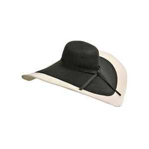 Black & White Floppy Hat With Wide Brim